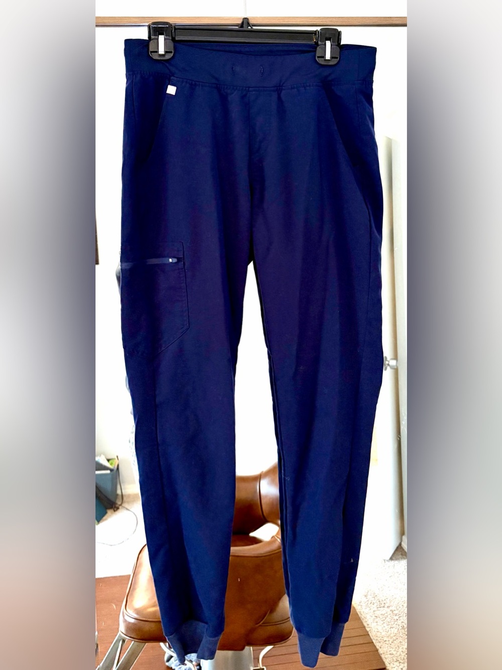 FIGS Technical Collection Scrub Pants bottoms Zipper pocket size S/T Small Blue